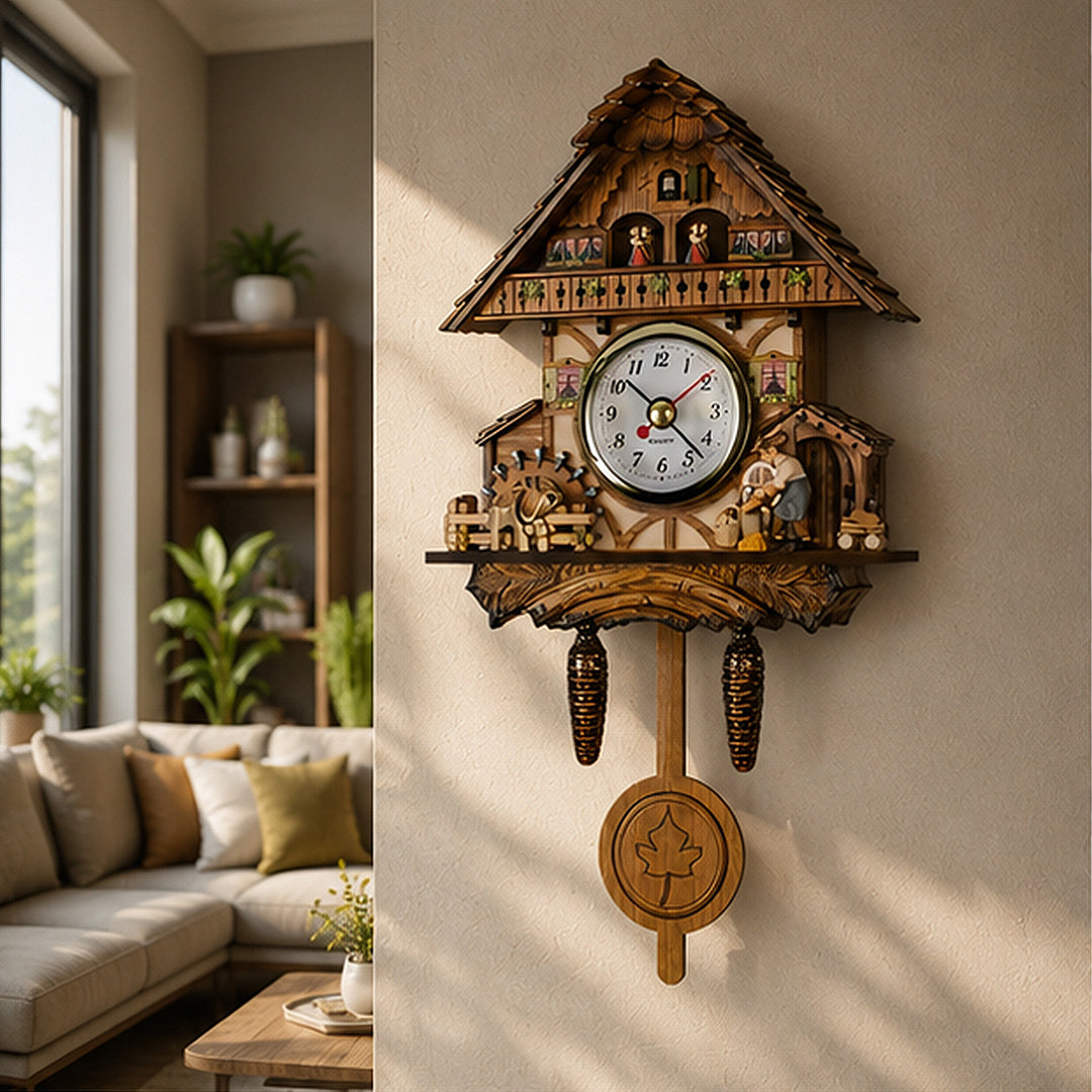 Retro Wooden Wall Clock