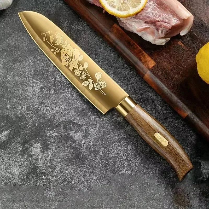 Gold Plated Titanium 4-Piece Knife Set