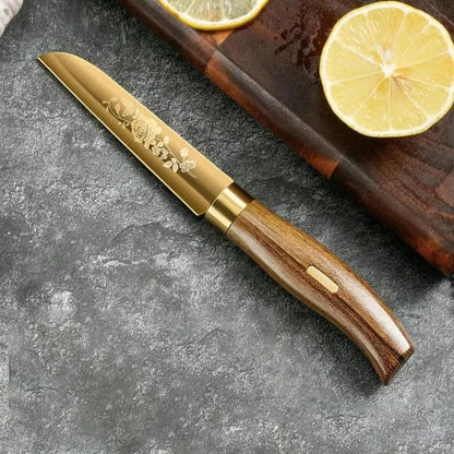 Gold Plated Titanium 4-Piece Knife Set