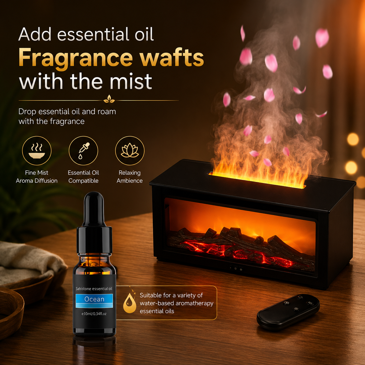 Wooden Fireplace Diffuser